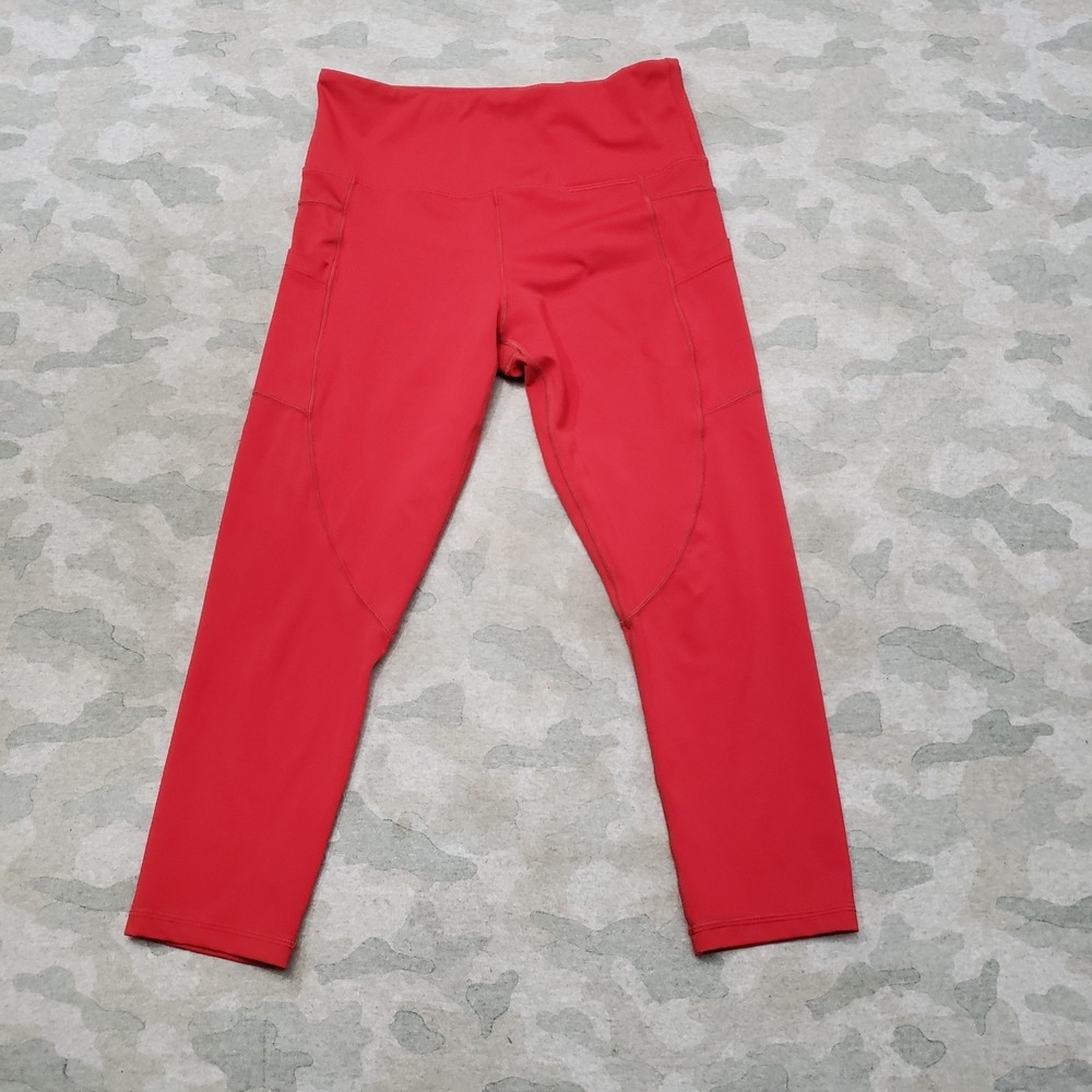 Zyia Active Capri Leggings Womens 6-8 Red Pull On Gym Fitnsee Yoga